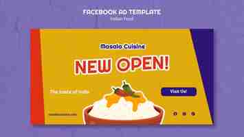 PSD gratuito plantilla de promoción de redes sociales de restaurante de comida india tradicional