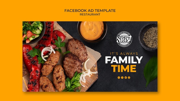 PSD gratuito plantilla de promoción de redes sociales de restaurante con diseño de hojas