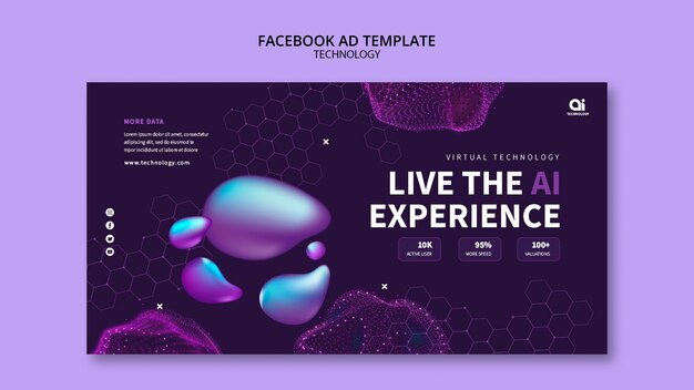 Plantilla de promoción de redes sociales de tecnología futurista ai