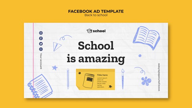 Plantilla de promoción de redes sociales para la temporada de regreso a la escuela