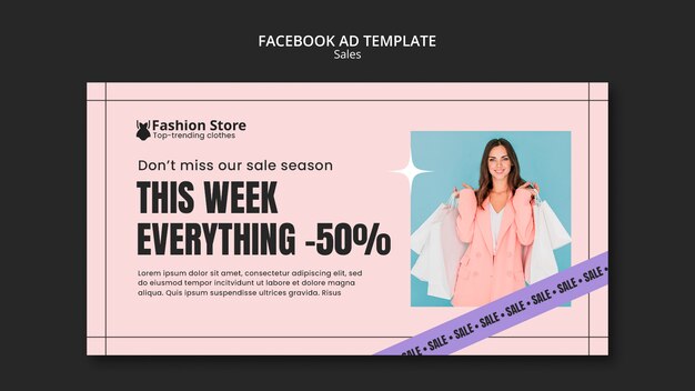 Plantilla de promoción de redes sociales de venta de moda femenina