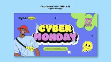 PSD gratuito plantilla de promoción de redes sociales para ventas del cyber monday