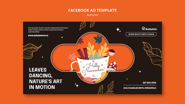 Plantilla de promoción de redes sociales para vibraciones y temporada de otoño