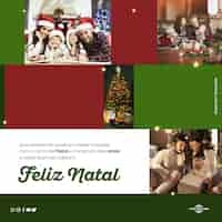 PSD gratuito plantilla psd celebración de redes sociales feliz navidad feliz natal en brasil