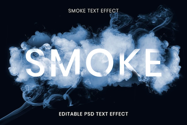 Plantilla psd editable de efecto de texto de humo