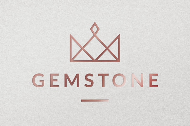 Plantilla de psd de logotipo de empresa de joyería de piedras preciosas en estilo metálico