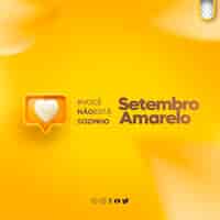 PSD gratuito plantilla psd redes sociales prevención del suicidio mes amarillo septiembre setembro amarelo en brasil