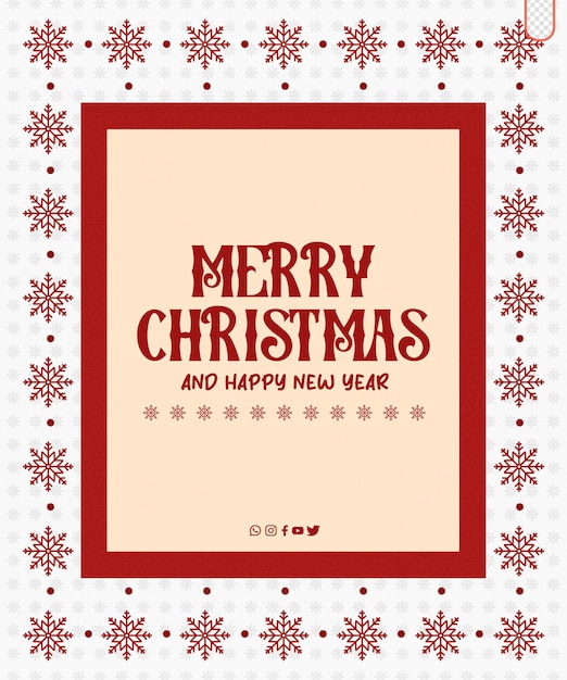 plantilla de PSD tarjeta de Navidad para amigos Feliz Navidad