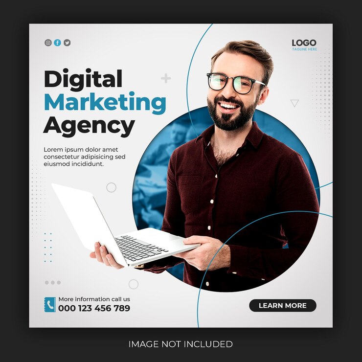 plantilla de publicación de agencias de marketing digital y redes sociales corporativas