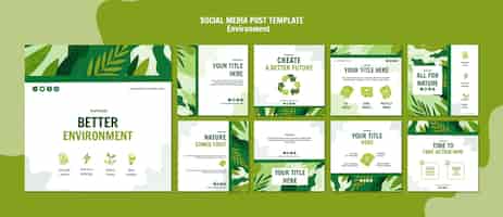 PSD gratuito plantilla de publicación ecológica en redes sociales