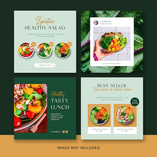 Plantilla de publicación de instagram de comida saludable psd premium