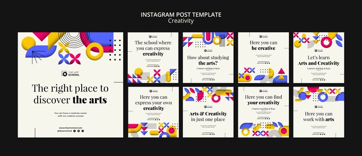 PSD gratuito plantilla de publicación de instagram de creatividad de diseño plano