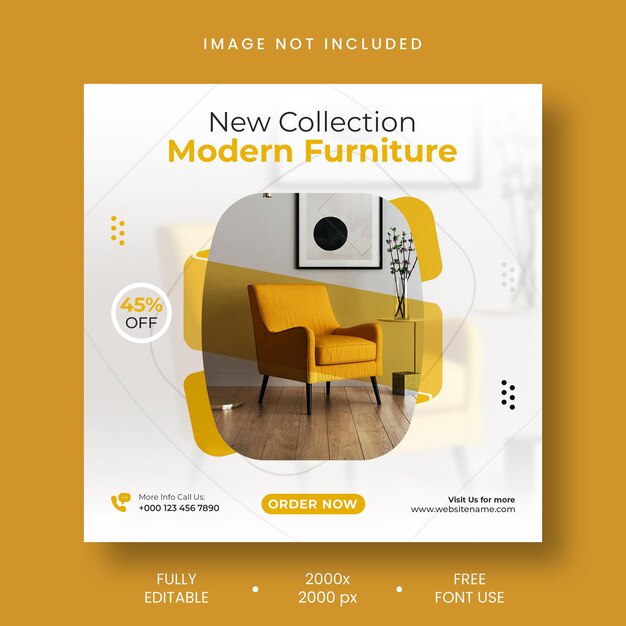 Plantilla de publicación de Instagram y redes sociales de venta de muebles