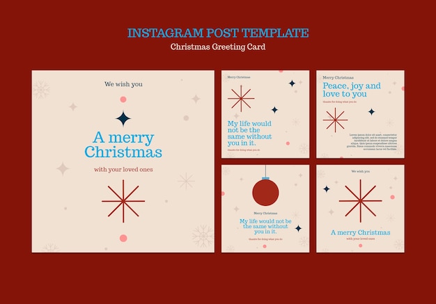 PSD gratuito plantilla de publicación de instagram de tarjeta de felicitación de navidad