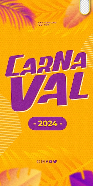 Plantilla de publicación de mercadeo en redes sociales carnaval en brasil carnaval no brasil