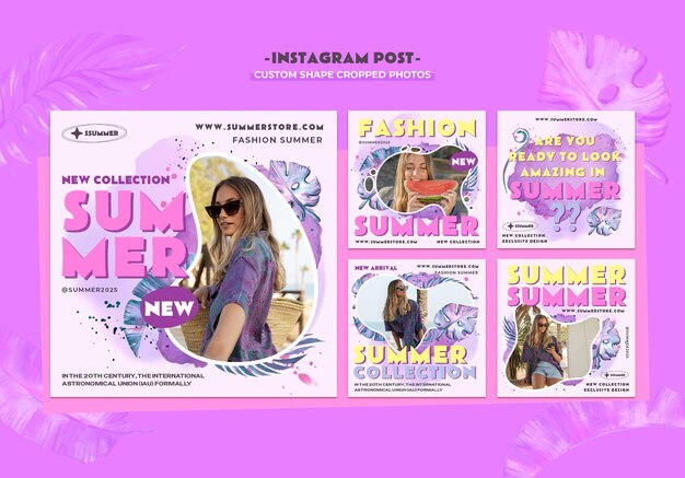 Plantilla para publicación de moda veraniega en Instagram
