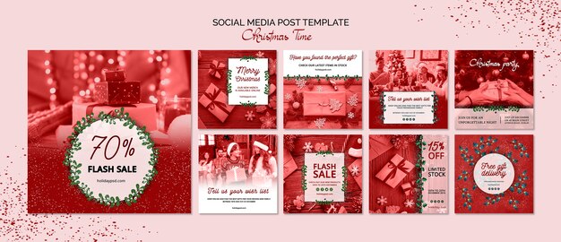 Plantilla de publicación de Navidad en redes sociales