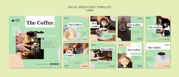 Plantilla de publicación de redes sociales de café