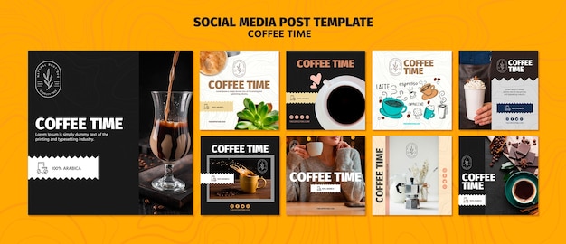 PSD gratuito plantilla de publicación en redes sociales de coffee and chocolate time