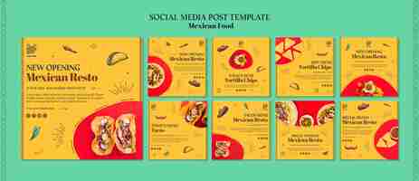 PSD gratuito plantilla de publicación de redes sociales de comida mexicana
