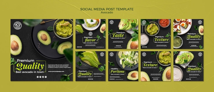 PSD gratuito plantilla de publicación de redes sociales de concepto de aguacate