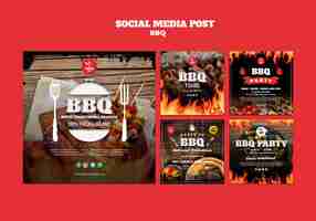 PSD gratuito plantilla de publicación de redes sociales de concepto de barbacoa