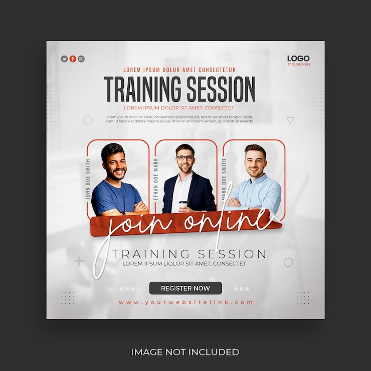 PSD gratuito plantilla de publicación de redes sociales de conferencia en vivo de negocios de múltiples oradores invitados en línea