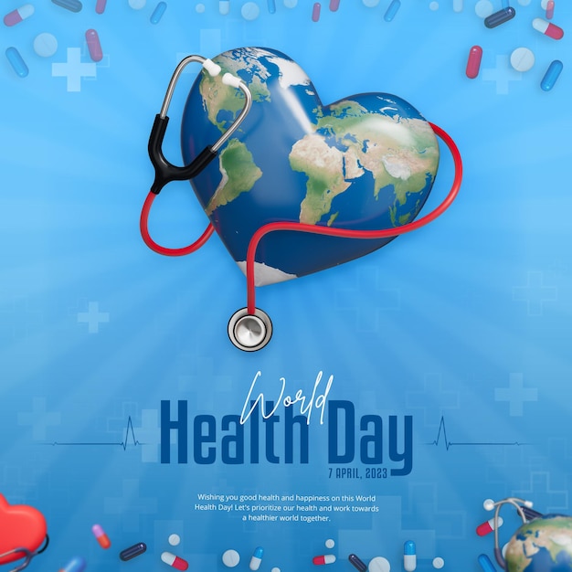 PSD gratuito plantilla de publicación de redes sociales del día mundial de la salud