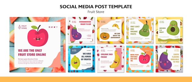 Plantilla de publicación de redes sociales de fruit store