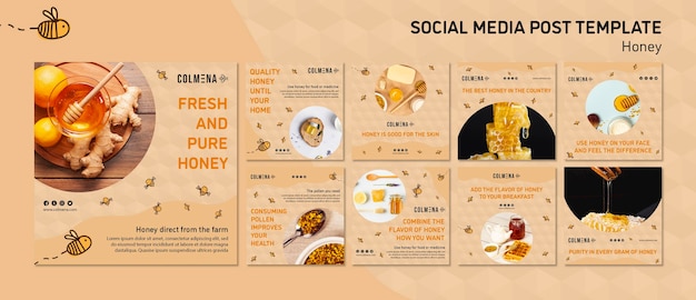 Plantilla de publicación de redes sociales de Honey shop