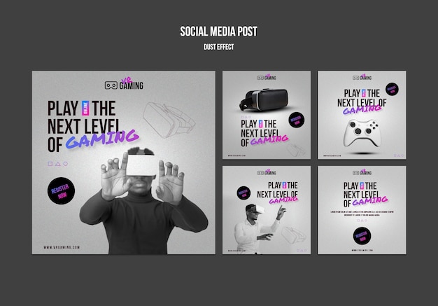 Plantilla de publicación de redes sociales de juegos de realidad virtual