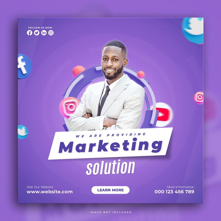 PSD gratuito plantilla de publicación de redes sociales de negocios de marketing y publicidad