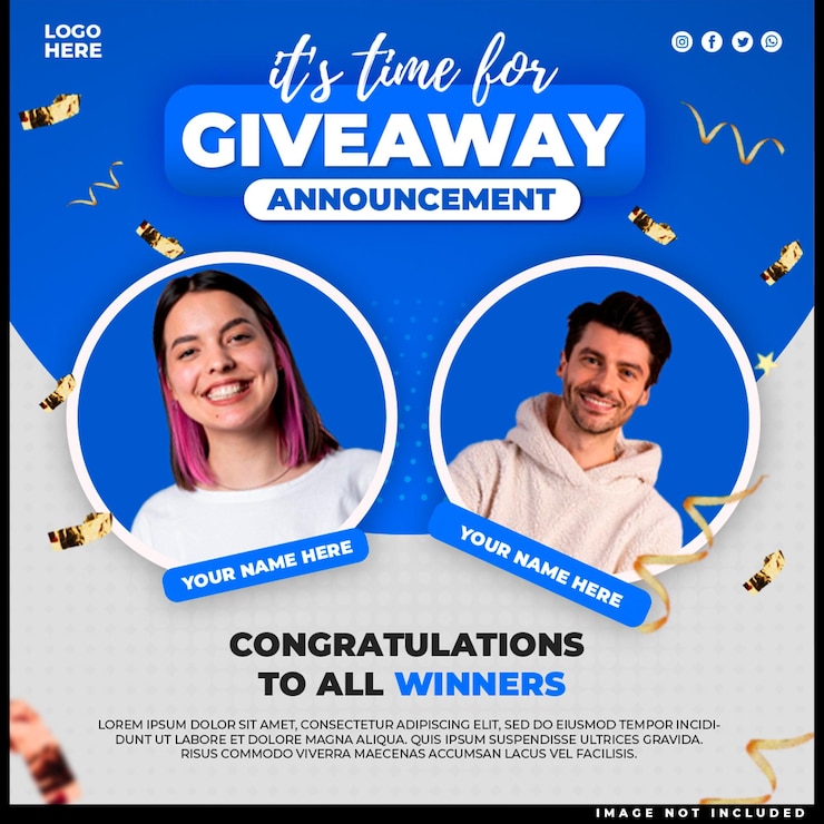 PSD gratuito plantilla de publicación de redes sociales con promoción de regalos para instagram facebook