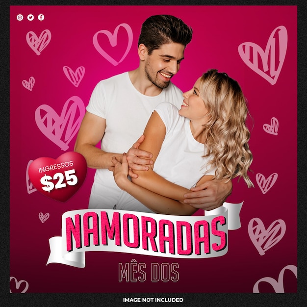 Plantilla de publicación de redes sociales de san valentín