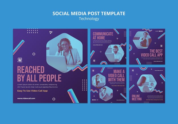 Plantilla de publicación de redes sociales de tecnología