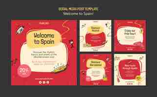 PSD gratuito plantilla de publicaciones culturales de españa