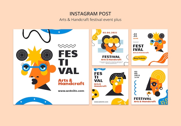 Plantilla de publicaciones de instagram de artes y artesanías