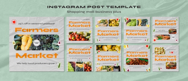 Plantilla de publicaciones de instagram de centro comercial