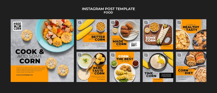 PSD gratuito plantilla de publicaciones de instagram de comida deliciosa