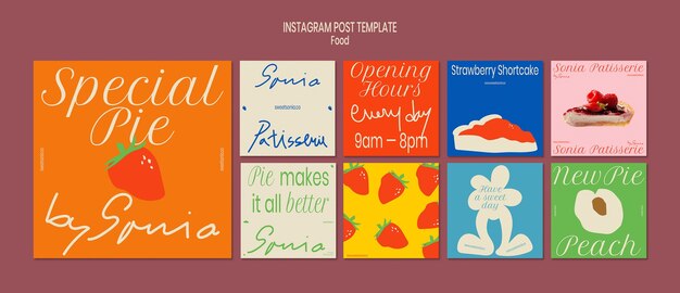 Plantilla de publicaciones de instagram de comida deliciosa