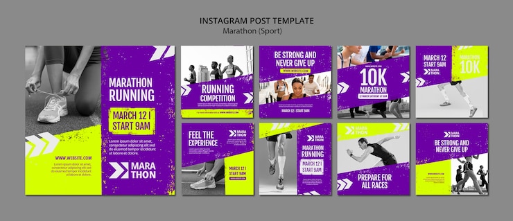 PSD gratuito plantilla de publicaciones de instagram de concepto de deporte