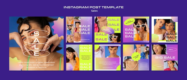 PSD gratuito plantilla de publicaciones de instagram de descuento de ventas