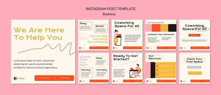 PSD gratuito plantilla de publicaciones de instagram de estrategia empresarial