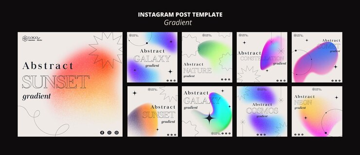 PSD gratuito plantilla de publicaciones de instagram de formas degradadas