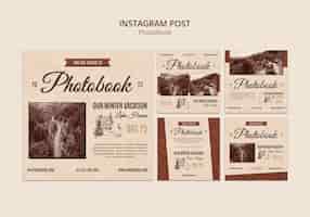 PSD gratuito plantilla de publicaciones de instagram de fotolibro vintage