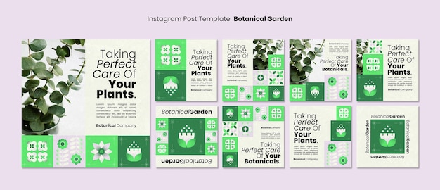 Plantilla de publicaciones de instagram de jardín botánico