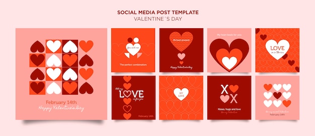 Plantilla de publicaciones de instagram de san valentín