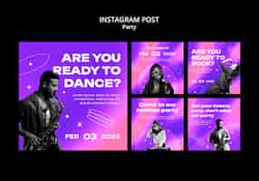 PSD gratuito plantilla de publicaciones de instagram de tiempo de fiesta