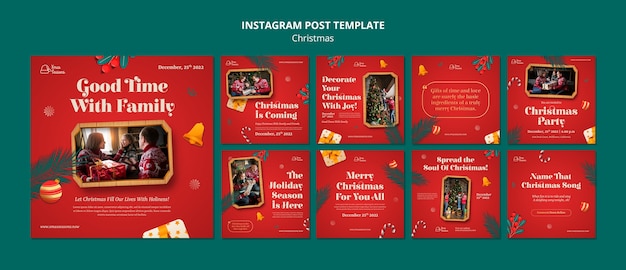 Plantilla de publicaciones de instagram de vacaciones de navidad