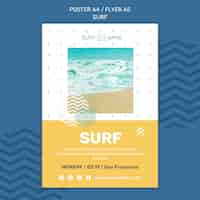 PSD gratuito plantilla de publicidad de flyer surf